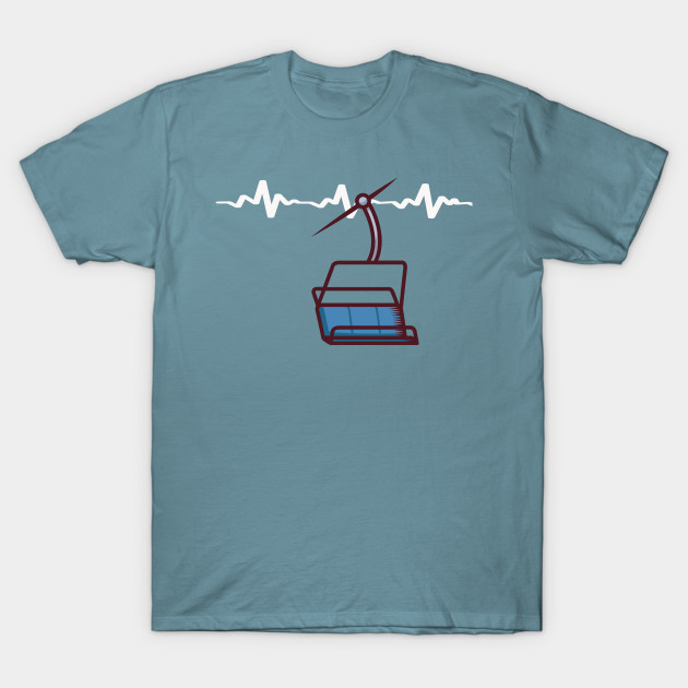 Disover Ski Ski Lift Heartbeat - Ski Lift - T-Shirt