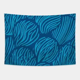 Minimalist Blue Coral Pattern Tapestry