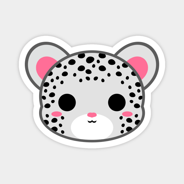 Cute Snow Leopard Magnet by alien3287