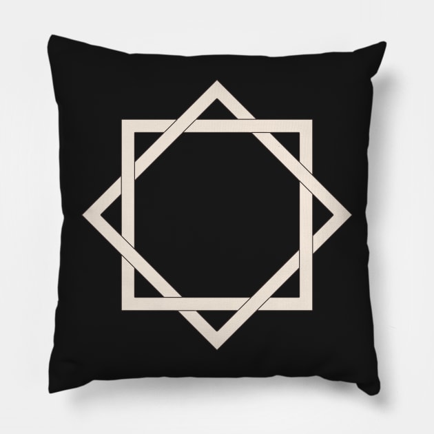 Interwoven Octogram in Cream Pillow by SolarCross