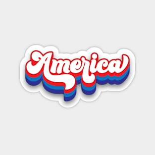 America - GROOVY AMERICA RED WHITE BLUE Magnet