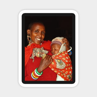 Proud. Mother & Child, Maasai (or Masai) East Africa Magnet