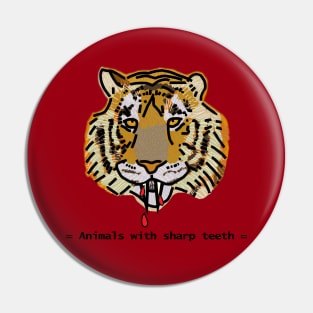 Animals with Sharp Teeth Halloween Horror Tiger Portrait Pin