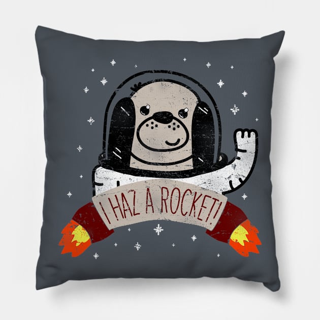 SPACE PUPPY HAZ SPACE! Pillow by BeanePod