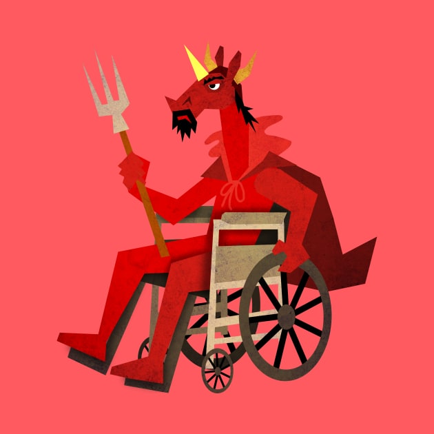 Devil Unicorn in Wheelchair by Thatssounicorny