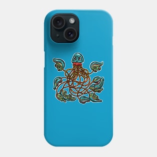 Cute Octopus Tentacle Logo Illustration Cartoon Character Grumpy Phone Case