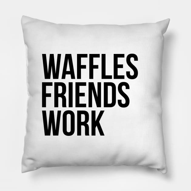 Waffles Friends Work Pillow by standardprints