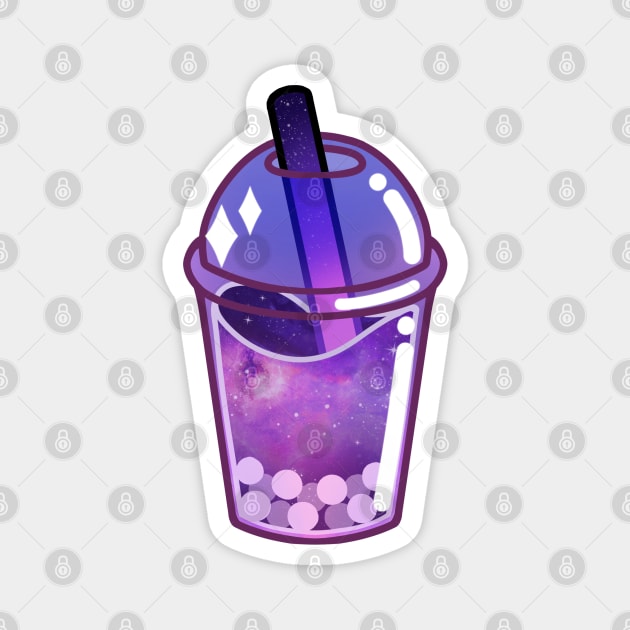 Galaxy boba milk tea Magnet by Helithus Vy