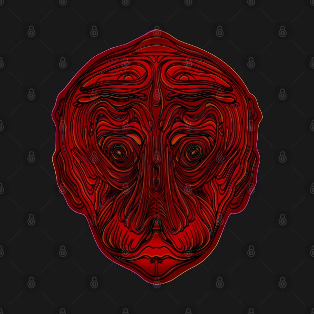 Red Alien face by DaveDanchuk