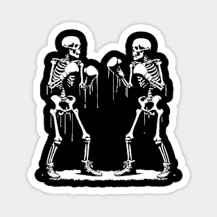 funny skeletons boxing Magnet