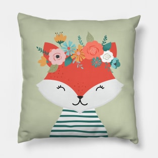 Floral Fox Pillow