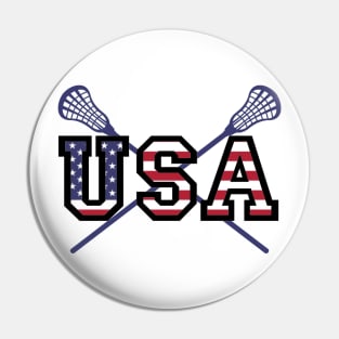 Lacrosse USA American Flag Pin