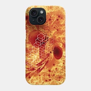 Alien bee hive in orange space Phone Case