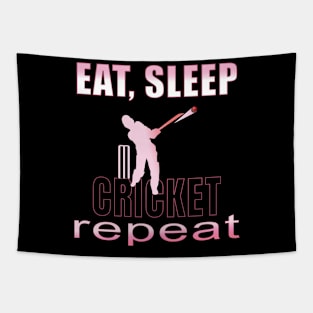 Eat sleep cricket repeat Tapestry