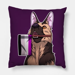 Puppy with Asexual Pride Flag Pillow