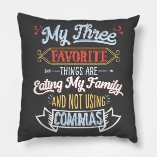 Grammar Police T-Shirt Funny Comma Punctuation Shirt Pillow