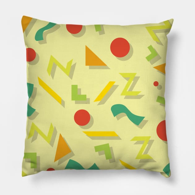 Funky 90s Pattern v4 Pillow by Crystal Tiger Art