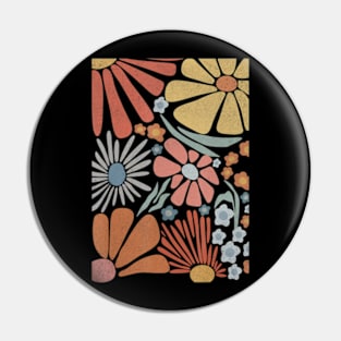 Colorful Summer Groovy Floral Pin