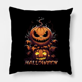 pumpkin halloween t - shirt design Pillow