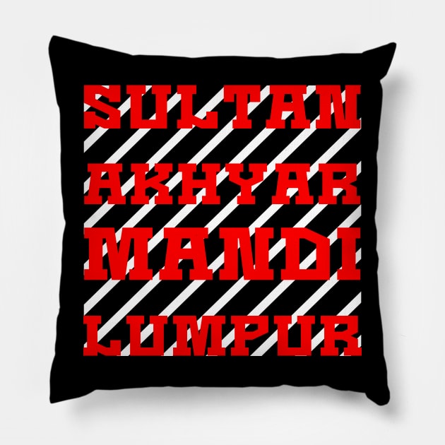 Sultan Akhyar Mandi Lumpur White Red Pillow by SultanAkhyarMandiLumpur