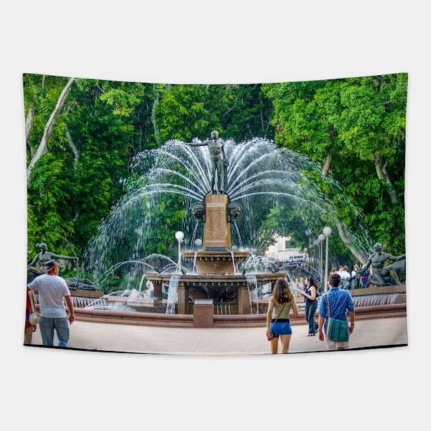 Archibald Fountain, Hyde Park, Sydney, NSW, Australia Tapestry by Upbeat Traveler