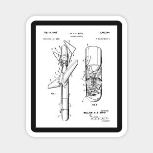 Cold War Military Missile Patent - Army Veteran Military Enthusiast Art - White Magnet