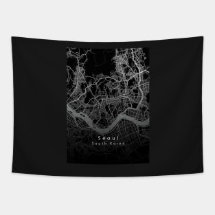 Seoul South Korea City Map dark Tapestry