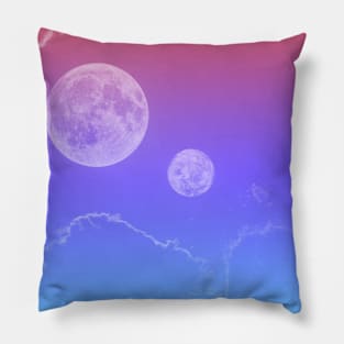 Watercolor Twin Moons Pillow