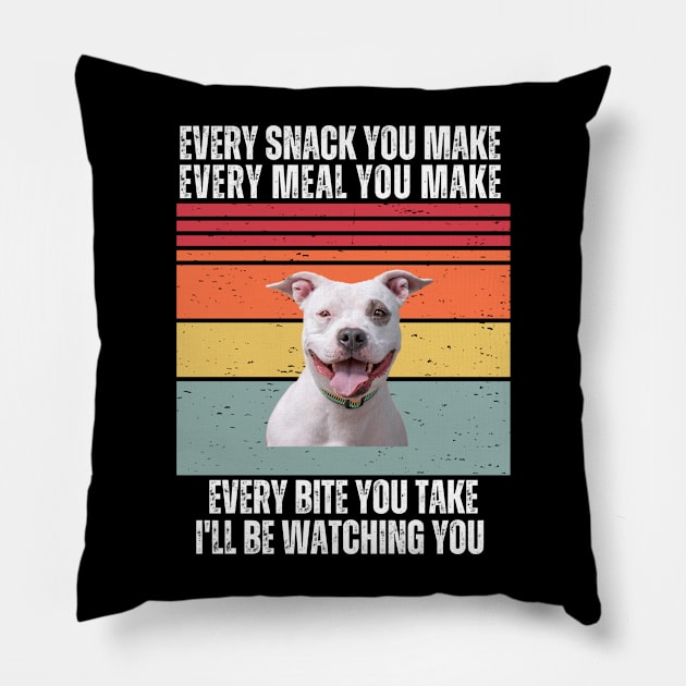 Every Snack You Make, Every Meal You Make, Every Bite You Take, I'll be Watching You Pillow by Hashed Art