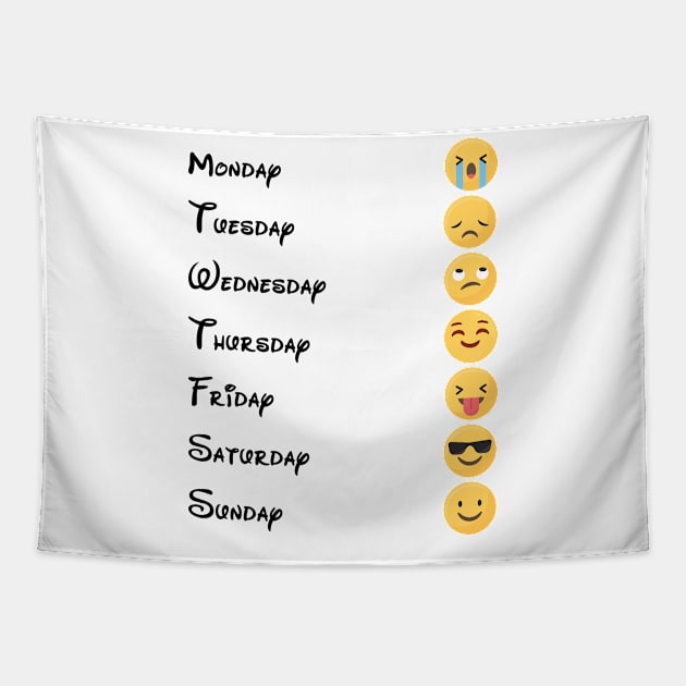 Emoji Days of the Week Tapestry by Dieowl