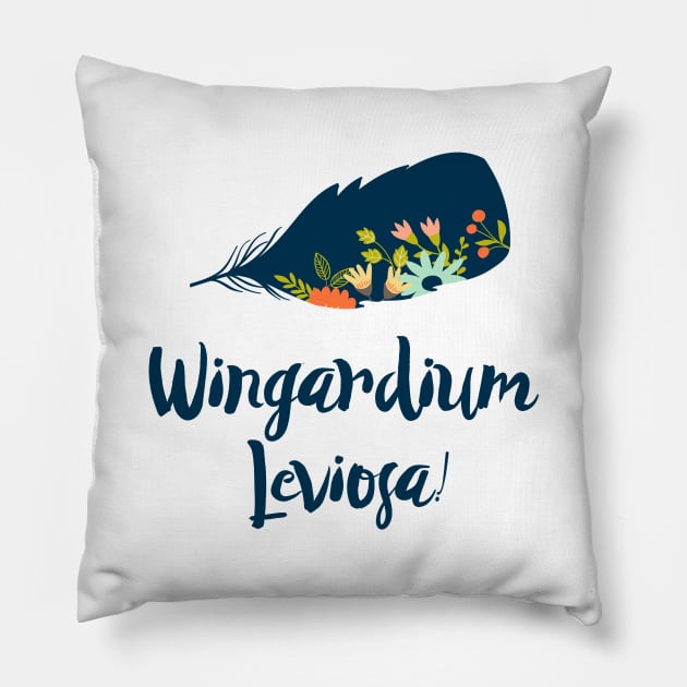 Wingardium Leviosa! Pillow by literarylifestylecompany