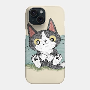 Black kitten relaxing Phone Case