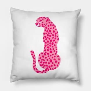 preppy pink cheetah Pillow