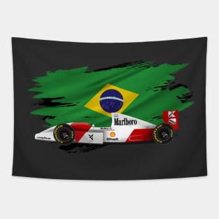 Ayrton Senna's McLaren Honda MP4/8 Illustration Tapestry