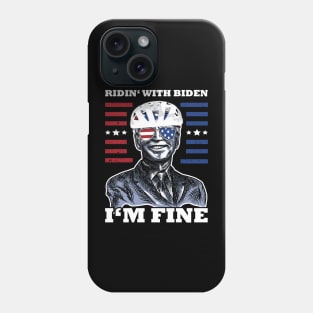 Bicycle Fall trap America Flag Sunglasses Ridin' with Biden I'm Fine Phone Case