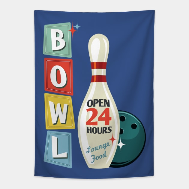 Retro Bowling Tapestry by SWON Design