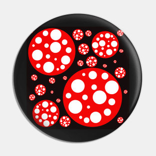 red and white polka dot design Pin