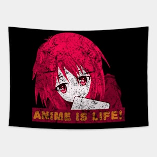 Anime Is Life! Distressed Tapestry