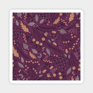 Seamless pattern with autumn plants Magnet