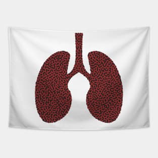 Turing Pattern Lungs (Red Black) Tapestry