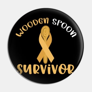 Wooden Spoon Survivor ribbon Pin