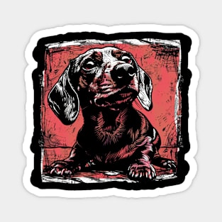 Retro Art Dachshund Dog Lover Magnet