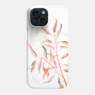 Autumn leaves on the branches, red colors of autumn in watercolor Phone Case