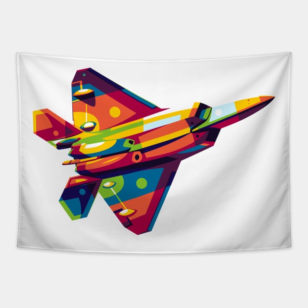 F-22 Raptor Backside in Pop Art Tapestry by wpaprint