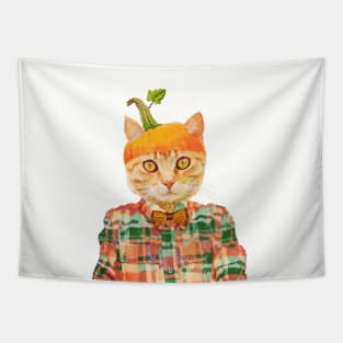 Pumpkin Cat Tapestry