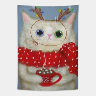 Hot Cocoa Kitty Tapestry