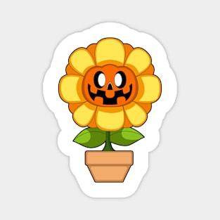 Sunflower Halloween Pumpkin Magnet