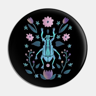 Bright Blue Beetle Pin