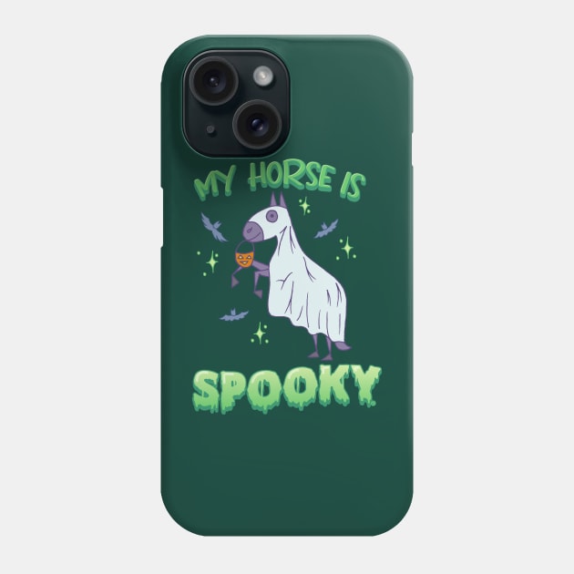 My Horse Is Spooky - Cute Halloween Ghost Horse Phone Case by Nuclear Red Headed Mare