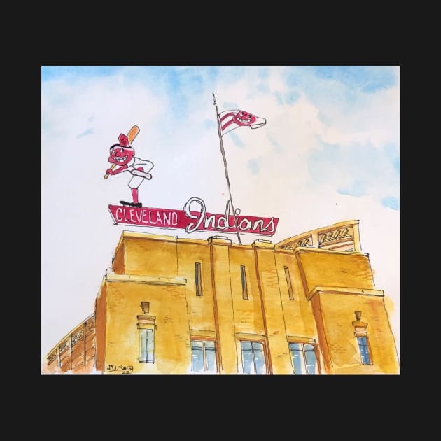 Old Municipal Stadium - Cleveland Indians by Darrell T Smith Art & Design